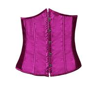 Bslingerie® Womens Vintage Floral Brocade Satin Underbust Corset Clincher Cinchers (S, Purple Satin)