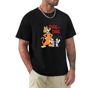 BsLong Pixie and Dixie and Mr. Jinks 70S Cartoon T Shirt Graphic T Shirt Unisex Black Size L