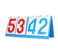 BSLSVGE 4 Digit Flip Scoreboard Durable Portable Tabletop Score Keeper with Large Numbers for Volleyball Basketball Sports Blue Plastic 36x16.5x2.4cm