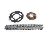 BSLSVGE 420 Chain Sprocket Kit Heavy Duty Steel Construction 76 Links Chain 35T Rear Sprocket Toothless Flywheel Modification Set for Go Karts Mini Motorcycles