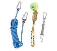 BSLSVGE Spring Pole Dog Rope Toys Interactive Hanging Bungee Tug Toy for Medium Large Dogs Outdoor Play 16.4ft Heavy Duty Cotton Rope Stainless Steel Spring