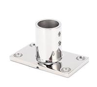 BSLSVGE Stainchion Base 90 Degree | Stainless Steel Marine Handrail Fitting | Rectangular Base for Boat/Yacht/Inflatable Boat | Oxidation - Inhibiting Polishing Hardware (22mm)