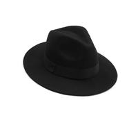 BSLVV Men's Fedora Hat with Short Brim - Classic Winter Felt Hat for Cold Weather Black
