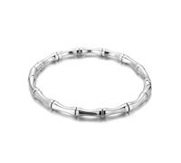 BSLVWG 18K Gold Plated Love Friendship Bracelet Bangle Cuff Classic Bamboo Joint Bracelet Gifts for Mother's Day Valentine's Day Wedding Couples and Birthdays (Silver)