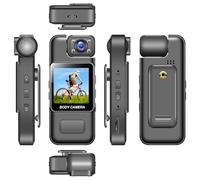 BSLVWG 4K Body Camera with Audio and Video Recording,128G Mini Wearable Cam,Portable Body Cam with 180° Rotatable Lens, Body Worn Camera for Travel,Cycling,Work Security,Police Law Enforcement