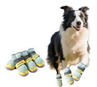 BSLVWG 4PCS Dog Shoes for Large Small Medium Dogs,Dog Boots with Reflective Rugged Anti-Slip Sole and Skid-Proof,Breathable Dog Boots for Summer, Paw Protector for Outdoor Walking (Green, 7)