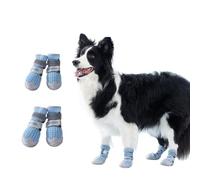 BSLVWG 4PCS Dog Shoes for Large Small Medium Dogs,Dog Boots with Reflective Rugged Anti-Slip Sole and Skid-Proof,Breathable Dog Boots for Summer, Paw Protector for Outdoor Walking (Blue, 3)