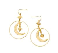 BSLVWG Boho Earrings for Women Trendy Gold Sun Moon Star Dangle Earrings Vintage Bohemian Tassel Indian Country Jewelry Gifts for Boho Dress (Gold-2)