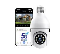 BSLVWG Bulb Security Camera,2.4GHz WiFi 1080P Wireless Cameras,360 Degree View Bulb Camera with Motion Detection,Auto Tracking, Alarm Night Vision Two-Way-Talk into E27 Light Bulb Socket