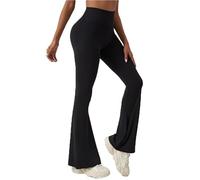 BSLVWG Buttery Soft Women's Bootcut Yoga Pants Flare Trousers High Waist Workout Bootleg Pants Flares Leggings Workout Gym Casual Trousers (UK, Waist, S, Slim, Regular, Black)