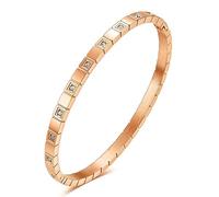 BSLVWG Classic Cubic Bangle Created with Zircondia Crystals, Birthday Thanksgiving Christmas Xmas Gift for Women Mum Mother Wife (Rose Gold)