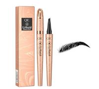 BSLVWG Eyebrow Pencil, Liquid Eyebrow pen,Waterproof Brow Pen with 3D 4 Tip Micro-Fork Tip, Fine Sketch Long Lasting Smudgeproof Microblading Pen Like Natural Brows,Non Dry Out (Black)
