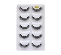 BSLVWG False Eyelashes, 5 Pairs 3D Faux Mink Fake Eyelashes Handmade Dramatic Thick Crossed Cluster False Eyelashes Black Nature Fluffy Long Soft Reusable (F10)