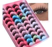 BSLVWG False Eyelashes Dramatic Fluffy 6D Mink Lashes Eyelashes Russian Strip Lashes D Curly Natural Wispy Fluffy Lashes Fake Eyelashes 20 Pairs Natural Curly Lashes Thick Fake Eyelashes (4 Styles)