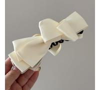 BSLVWG Hair Clips, Bow Banana Clips for Medium Thin Hair, 6.3 Inch Strong Hold Half Ponytail Bun Holder, Hair Jaw Clips Barrettes Styling Accessories for Women (Beige)