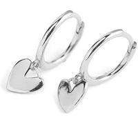BSLVWG Hoop Earrings For Women,Cute Heart Love Dangle Drop Cartilage Small Huggie Hoop Earrings For Women Girls Minimalist S925 Sterling Silver Dangling Cuff Sleeper Hoops Hypoallergenic (Silver)