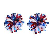 BSLVWG July 4th Patriotic Pom Pom Hair Clips,Independence Day Foil Tinsel Hair Claw Clips Cheer Bow Hair Barrette Glitter Red White Blue Accessories Party Favor National Day Hair Accessories (05)