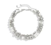 BSLVWG Punk Necklace Big Beads Chain Choker Necklace Lightweight Chunky Oval Chain Exaggerated Necklace Sphere Choker Statement Hip Hop Jewelry for Women and Girls (04)