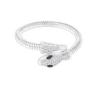 BSLVWG Punk Snake Bangle Bracelet Vintage Snake Bracelet Chain Open Bangle Bracelet Gold Serpent Hand Bracelet Jewelry for Women and Girls (Silver)