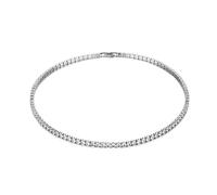 BSLVWG Rhinestones Choker Sparkling Diamond Silver Crystal Clavicle Chain 4MM Cubic Zirconia Necklace Dainty Classic Round Chain Choker Bridal Wedding Jewelry Gifts for Women and Girls