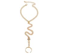 BSLVWG Snake Finger Ring Bracelet Slave Chain Bracelet Vintage Layered Tassel Bracelet Personalize Hand Chain Jewelry for Women and Girls (05)