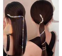 BSLVWG Snake Rhinestone Hair Chains,Punk Tassel Hair Clips Bling Crystal Head Chain Silver Decorative Hair Clip Hairpin Hair Accessories for Women Nightclub Party Daily Headwear