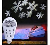 BSLVWG Snowflake Auto Rotating LED Lights Christmas Lights Moving LED Lamp E27 Base 4W Crystal Ball Stage Light for Birthday, Holiday, Wedding, Party, Christmas Decoration (01)