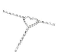 BSLVWG Sparkle Crystal Heart Leg Chain Silver Body Chains Thigh Chain Party Bikini Jewelry Accessories Adjustable for Women and Girls