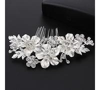 BSLVWG Wedding Hair Comb, Silver Crystal Hair Piece, Ideal for Boho, Beach, Prom & More, Women & Girls