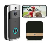 BSLVWG Wireless Video Doorbell Camera with Chime,PIR Motion Detection,Indoor/Outdoor Surveillance with Smart Human Detection,1080P HD, Night Vision, 2-Way Audio,2.4G WiFi,IP65,Battery Powered (Black)