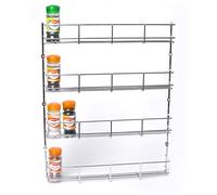 BSM Marketing 4 Tier Spice Rack Wall Mount Organizer Chrome Finish