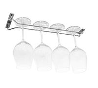 BSM Marketing Chrome Cabinet and Bar Wine Glass Holder Hanging Rack Storage Rail Low Profile (16" 40.7cm)