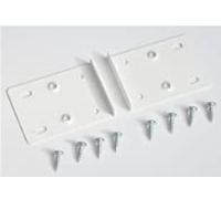 BSM Marketing Kitchen Cupboard Door Hinge Repair KIT Includes Plates and Fixing Screws Brown, Cream, ZINC and White (2, White)