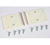 BSM Marketing Kitchen Cupboard Door Hinge Repair KIT Includes Plates and Fixing Screws Brown, Cream, ZINC and White (2, Cream)