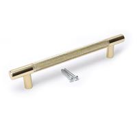 BSM Marketing Knurled T Bar Gold Modern Kitchen Cupboard Cabinet Drawer Bar Door Handle Knob (10, 96mm)
