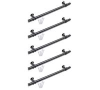 BSM Marketing T Bar Designer Chatsworth Ring Collar Handle Knob Black Finish Kitchen Bedroom Bathroom (5, 192mm)