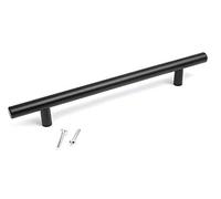 BSM Marketing T bar Handle Knob Black Finish Kitchen Bedroom Bathroom (1, 96mm)