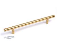 BSM Marketing T bar Handle Knob Gold Finish Kitchen Bedroom Bathroom (1, 96mm)