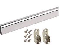 BSM Marketing Wardrobe Rail Chrome 800mm Oval Profile Storage System
