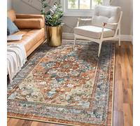 Bsmathom Area Rugs for Living Room 4x6 Non Slip Machine Washable Vintage Boho Throw Rugs Low Pile Indoor Entry Way Floor Carpet for Bedroom, Dining Room