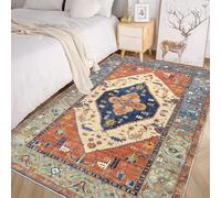 Bsmathom Area Rugs for Living Room 4x6 Non Slip Machine Washable Vintage Boho Throw Rugs Low Pile Indoor Entry Way Floor Carpet for Bedroom, Dining Room