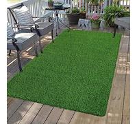 Bsmathom Artificial Grass Rug, 3x5Ft, Green, Realistic Style, Polyester Plastic, Indoor Outdoor, Rectangular, 36x36x1.18 Inches, ARTIFICIAL_PLANT, 1 Count, Living Room, Artificial Grass, Rug