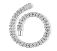 BSMCXB 20mm Big Iced Out Miami Cuban Link Chain 14K Gold/Silver Plated 5A+ Cubic Zirconia Diamond Chain Rapper Hip Hop Thick Cuban Link Necklace Luxury Jewelry For Men, 20", Brass, Cubic Zirconia