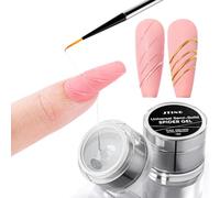 BSMKCL Spider Gel for Nails Art, 3D Clear Elastic Painting Wire Drawing Nail Art Polish, Chrome Powder for Line Sculpting Gel, Soak Off UV LED Gel Polish Manicure DIY Nail Designs