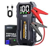 BSMOOM - 5000A Portable Car Jump Starter, Car Jump Starter Battery (10.0L Gas/8L Diesel), 12V Battery Charger, Jumper Cables, Portable Lithium Jump Box with LED/USB Light