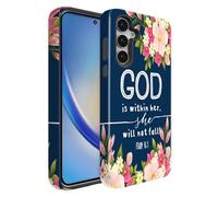BSMOSPER Compatible for Samsung Galaxy S25 FE 5G Case, Dual Layer Heavy Duty 2 in 1 Shockproof Protective Phone Case,Christian God Bible Verse