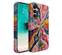 BSMOSPER Compatible for Samsung Galaxy S26 FE 5G Case, Dual Layer Heavy Duty 2 in 1 Shockproof Protective Phone Case,Trippy Cosmic Swirl Art