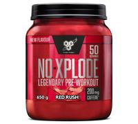 BSN Nutrition NOX Pre Workout Powder Food Supplement, Energy and Focus Booster with Caffeine, Amino Acids, Vitamin C and Zinc, Red Rush Flavour, 50 Servings, 650 g