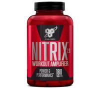 BSN Nitrix 2.0 supplement, concentrated nitric oxide precursor formula Tablets with Creatine, L-Citrulline, Niacin and Herbal Extracts, Power & Performance, Unflavoured, 180 capsules, 60 Servings