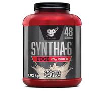 BSN Nutrition Protein Powder Syntha 6 Edge Low Carb and Sugar Whey Protein Shake with Whey Protein Isolate and BCAAs, Muscle Gain Powder, Cookies & Cream Flavour, 48 Servings, 1.87 kg